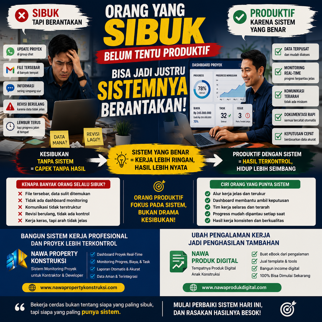 “Orang yang Sibuk Belum Tentu Produktif — Bisa Jadi Justru Sistemnya Berantakan”