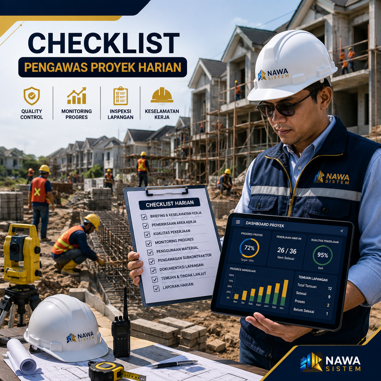 Checklist Pengawas Proyek Harian untuk Memastikan Pekerjaan Tetap Terkendali