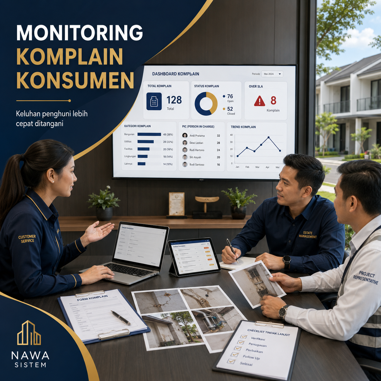 Monitoring Komplain Konsumen Perumahan agar Pelayanan Lebih Terkontrol