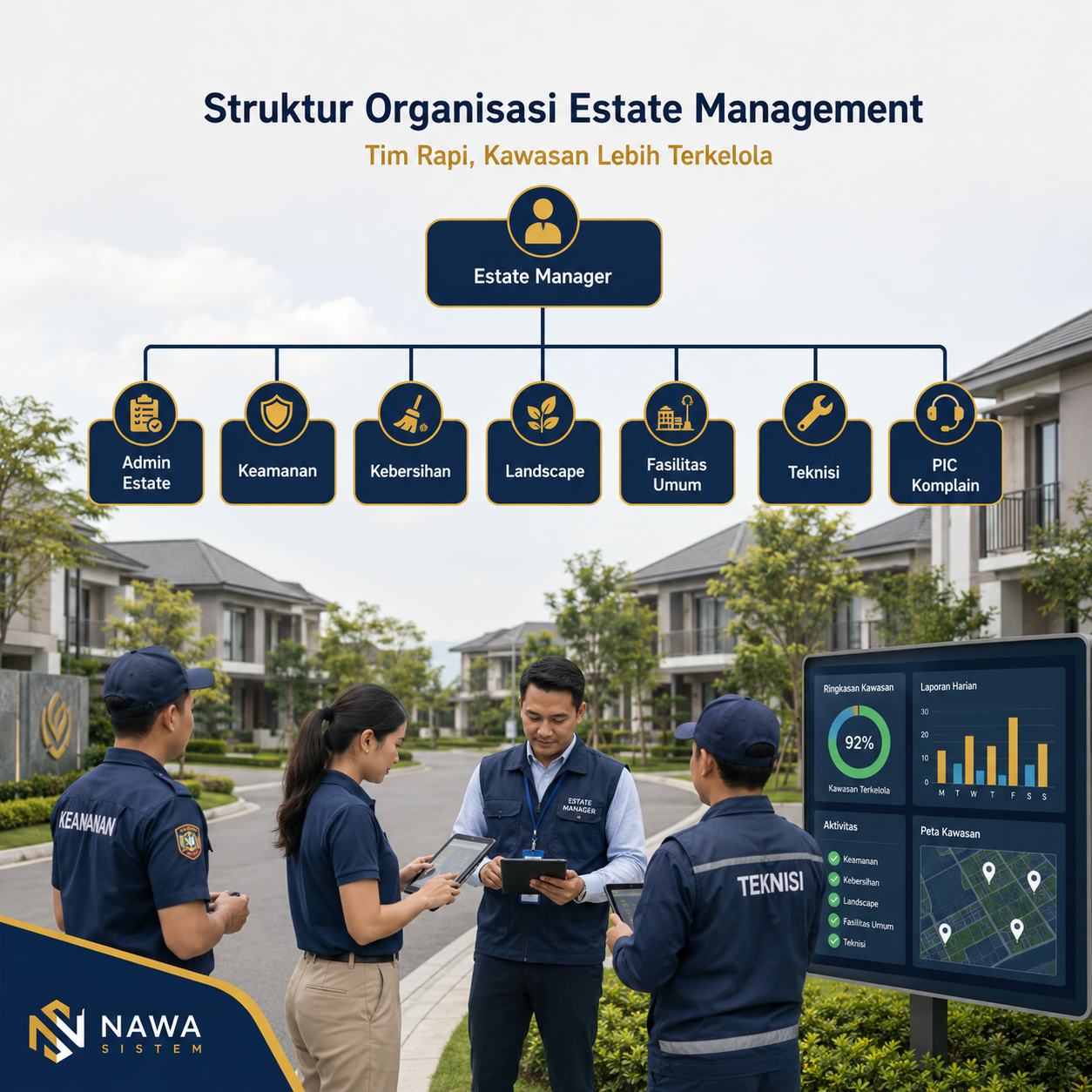 Struktur Organisasi Estate Management agar Pengelolaan Kawasan Lebih Rapi