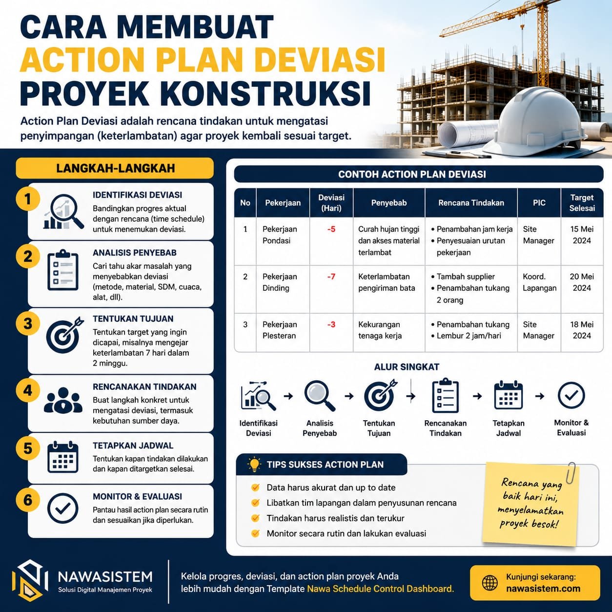 Cara Membuat Action Plan Deviasi Proyek Konstruksi