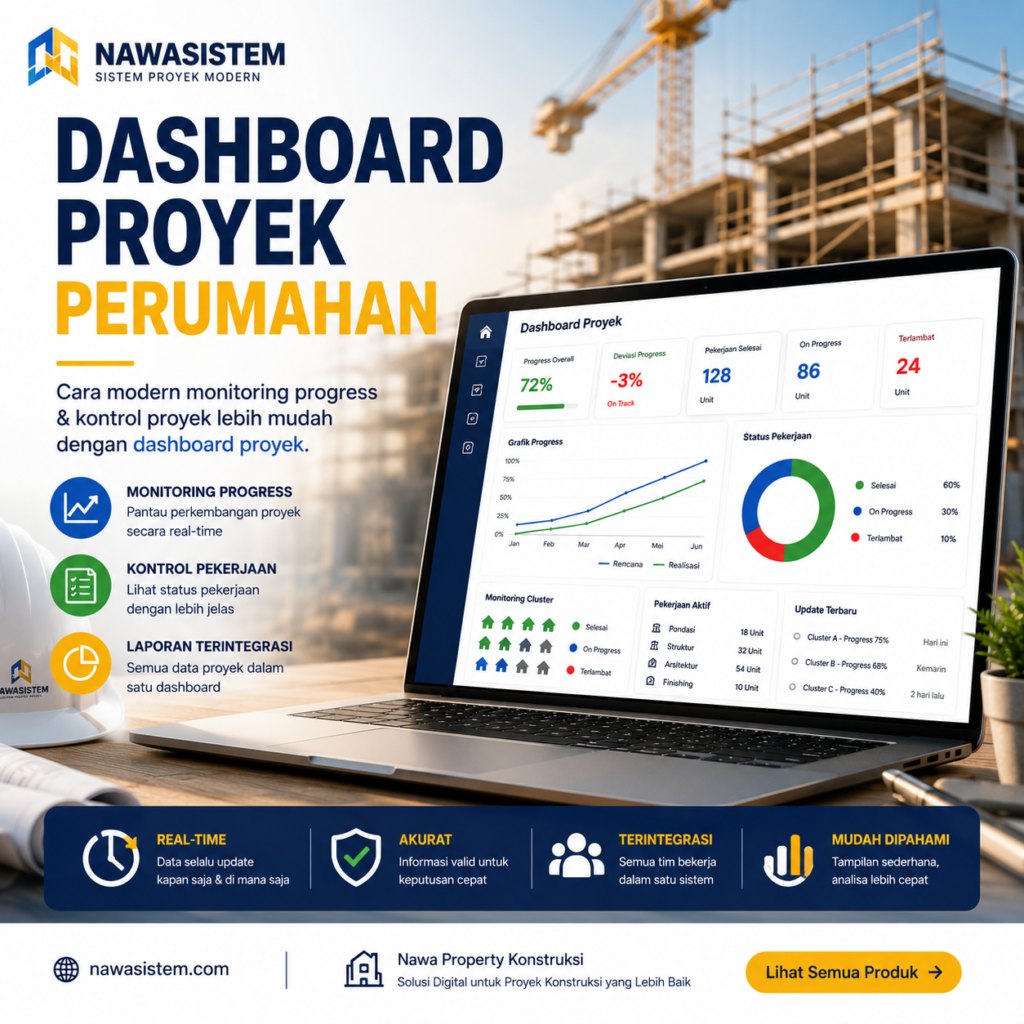 Dashboard Proyek Perumahan Cara Modern Monitoring Progress & Kontrol Proyek