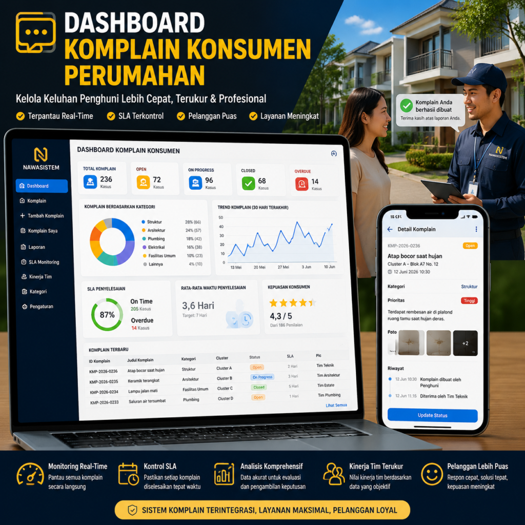 Dashboard Komplain Konsumen Perumahan Cara Mengontrol Keluhan Penghuni Secara Lebih Cepat dan Terukur