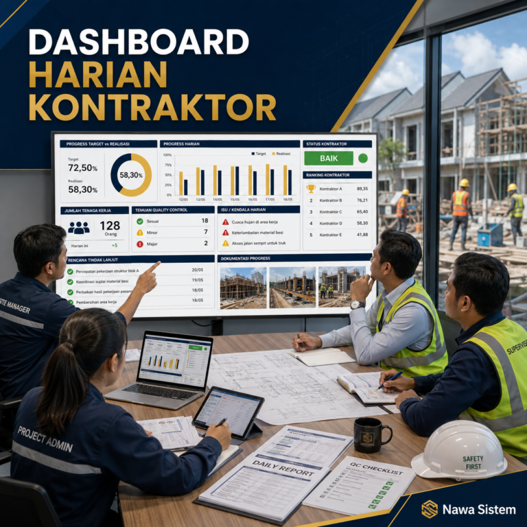 Dashboard Monitoring Harian Kontraktor untuk Kontrol Proyek Lebih Rapi