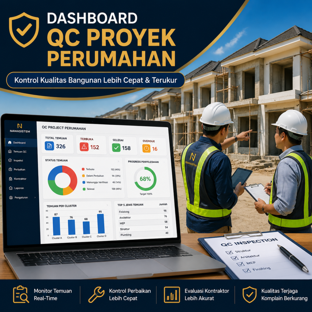 Dashboard QC Proyek Perumahan Cara Mengontrol Kualitas Bangunan Secara Lebih Cepat dan Terukur