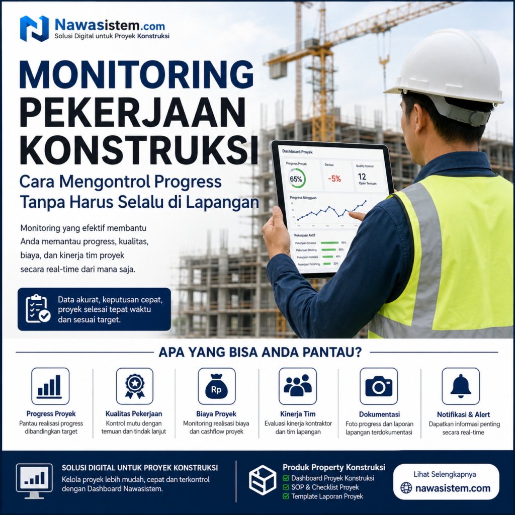 Monitoring Pekerjaan Konstruksi Cara Mengontrol Progress Tanpa Harus Selalu di Lapangan