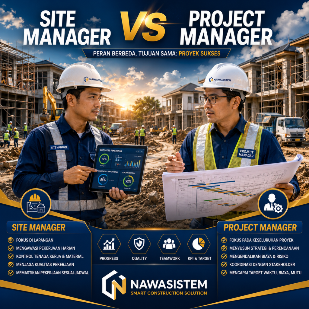 Perbedaan Site Manager dan Project Manager Tugas, Tanggung Jawab, dan Wewenangnya