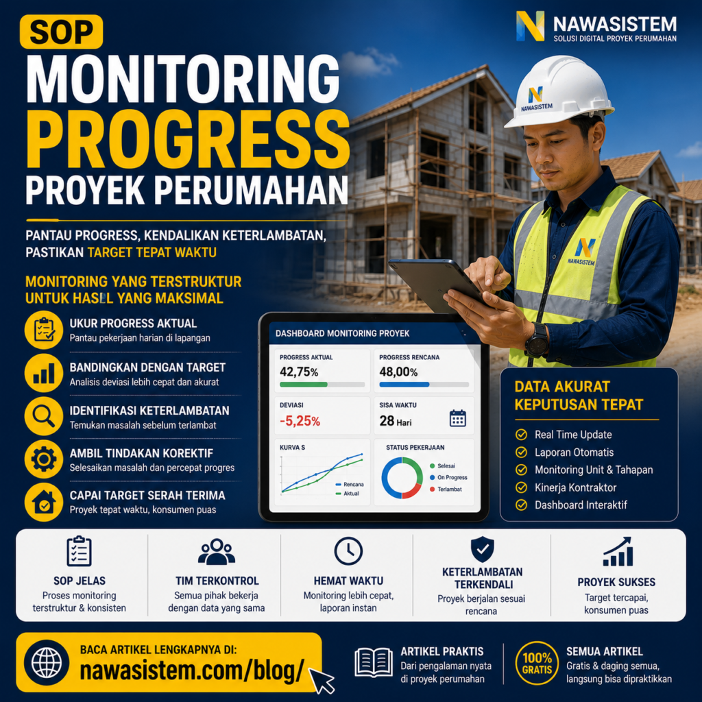 SOP Monitoring Progress Proyek Perumahan Panduan Lengkap Agar Proyek Tetap Tepat Waktu dan Terkontrol