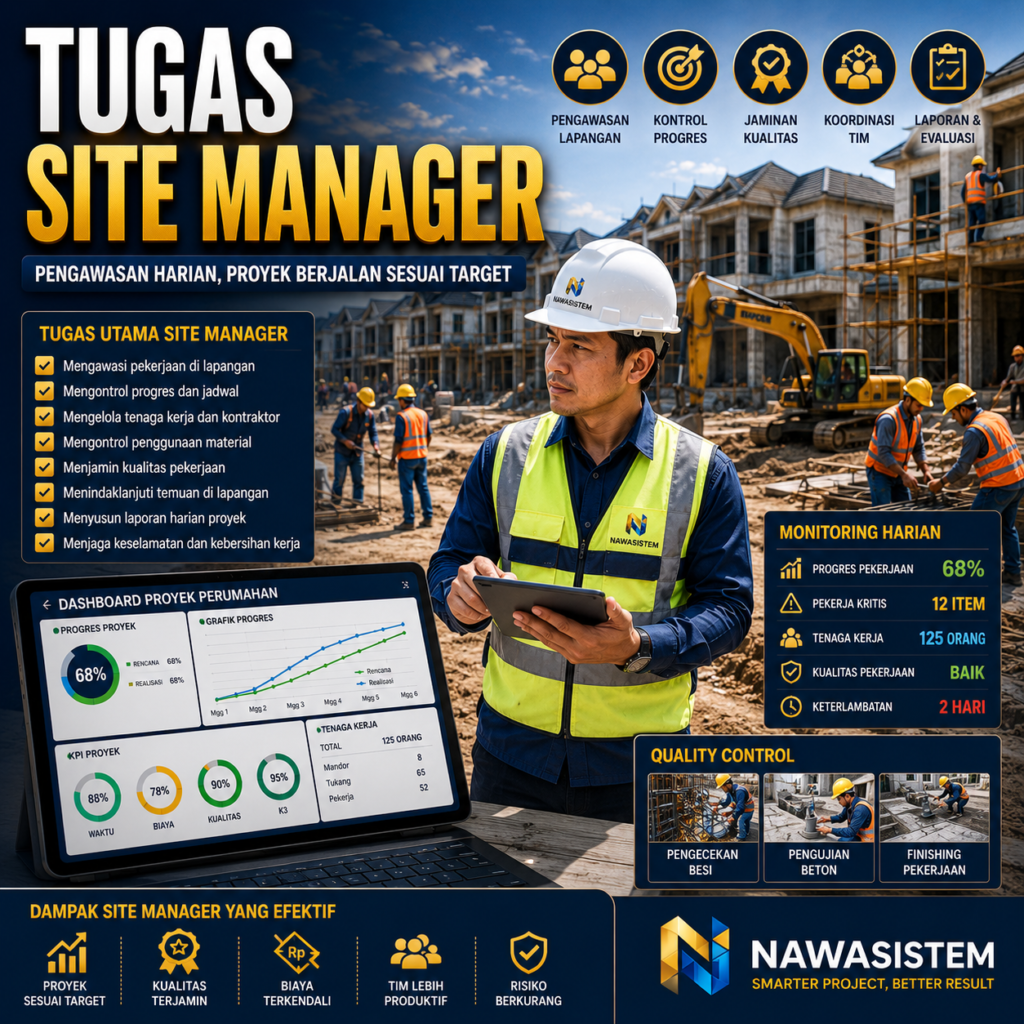 Tugas Site Manager Proyek Perumahan Peran, Tanggung Jawab, dan Skill yang Harus Dimiliki